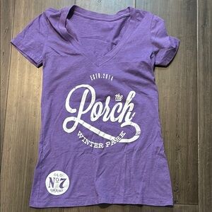 Purple V-Neck Graphic T-Shirt